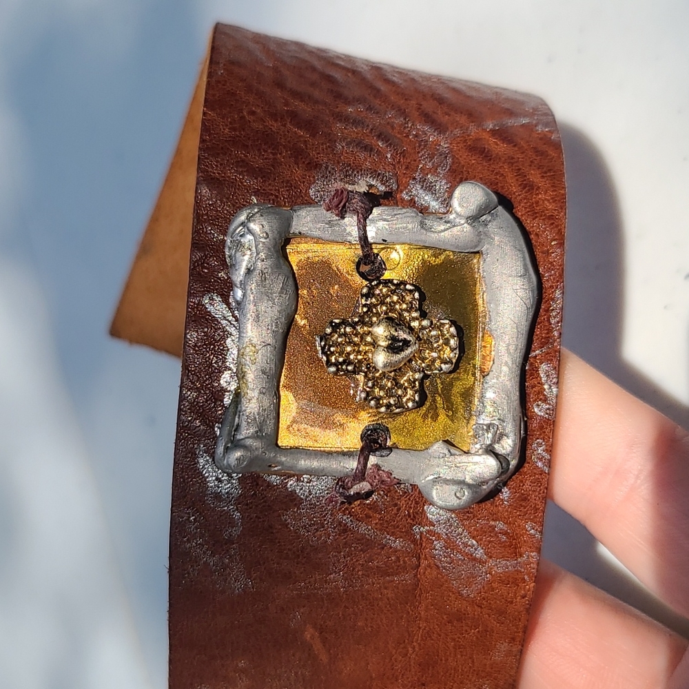 Artisan leather bracelet